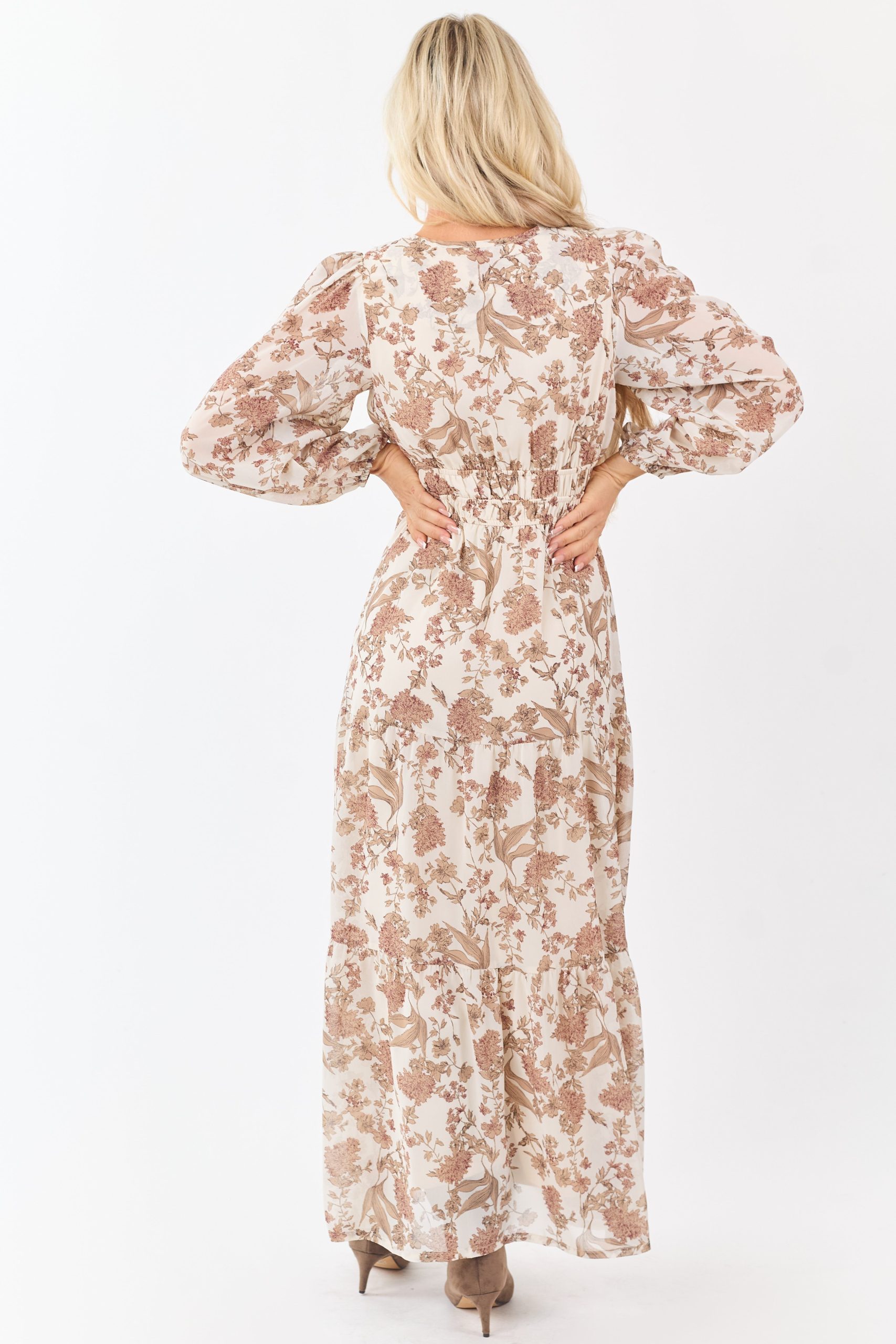 She+Sky Coconut Floral Print V-Neck Maxi Dress - Image 5